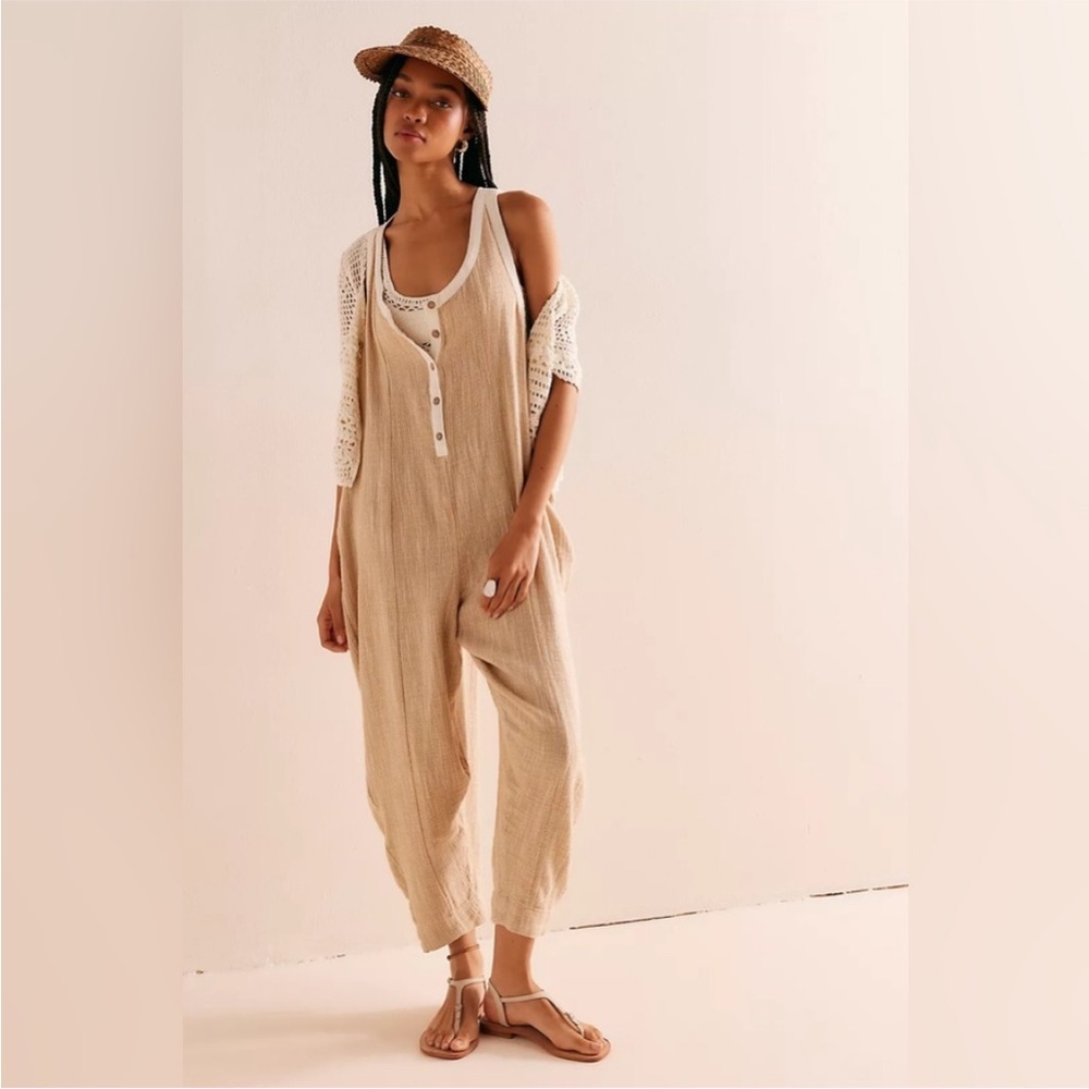 Free People Coastal Cruisin’ Jumpsuit Size L